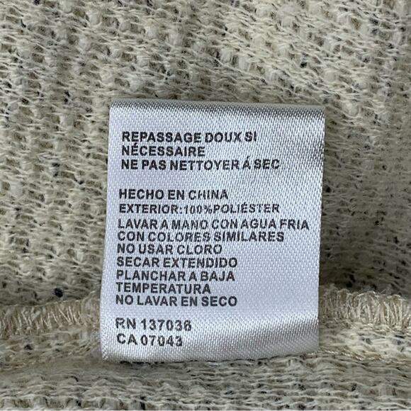 Paper Crane Cardigan Size S Two Front Pockets Cream with Blue Speckles - Picture 10 of 10